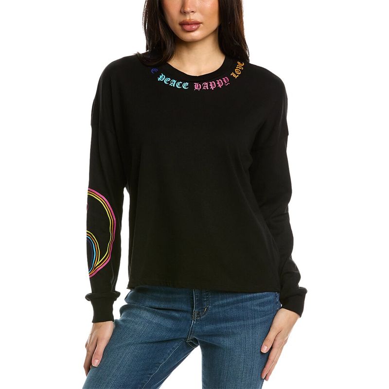 Lauren Moshi Womens Graphic T-Shirt, Black